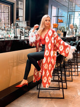 Load image into Gallery viewer, 85% Silk 15% Cotton Kimono “Be My Valentine”