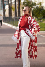 Load image into Gallery viewer, 85% Silk 15% Cotton Kimono “Be My Valentine”