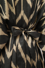 Load image into Gallery viewer, 85% Silk Black Maxi Kimono With Feathers "Midnight Enchantment"