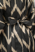 Load image into Gallery viewer, 85% Silk Black Maxi Kimono With Feathers "Midnight Enchantment"