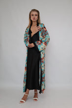 Load image into Gallery viewer, 70% Silk Printed Ikat Lightweight Kimono "Ocean Sands"