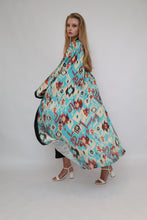 Load image into Gallery viewer, 70% Silk Printed Ikat Lightweight Kimono "Ocean Sands"