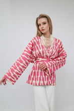 Load image into Gallery viewer, 100% Cotton Purple Mini Kimono With No Feathers
