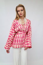 Load image into Gallery viewer, 100% Cotton Purple Mini Kimono With No Feathers