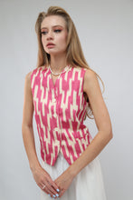 Load image into Gallery viewer, 100% Cotton Purple Ikat Waistcoat