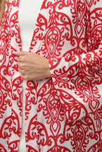 Load image into Gallery viewer, Red Printed Ikat Lightweight Kimono "Crimson Glow"