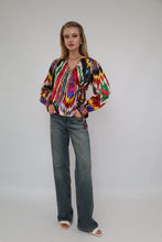 Load image into Gallery viewer, 100% Silk Vintage Long Sleeve Blouse Red Heart