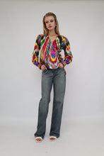 Load image into Gallery viewer, 100% Silk Vintage Long Sleeve Blouse Red Heart