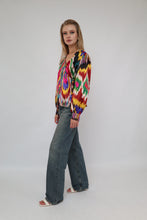 Load image into Gallery viewer, 100% Silk Vintage Long Sleeve Blouse Red Heart