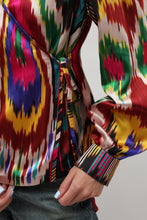 Load image into Gallery viewer, 100% Silk Vintage Long Sleeve Blouse Red Heart