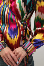 Load image into Gallery viewer, 100% Silk Vintage Long Sleeve Blouse Red Heart