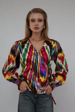 Load image into Gallery viewer, 100% Silk Vintage Long Sleeve Blouse Red Heart