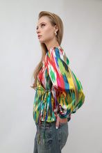 Load image into Gallery viewer, 100% Silk Vintage Long Sleeve Blouse Green