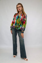 Load image into Gallery viewer, 100% Silk Vintage Long Sleeve Blouse Green