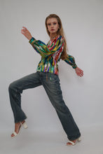 Load image into Gallery viewer, 100% Silk Vintage Long Sleeve Blouse Green