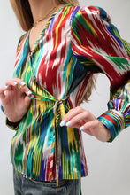 Load image into Gallery viewer, 100% Silk Vintage Long Sleeve Blouse Green