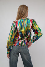 Load image into Gallery viewer, 100% Silk Vintage Long Sleeve Blouse Green