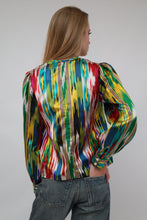 Load image into Gallery viewer, 100% Silk Vintage Long Sleeve Blouse Green