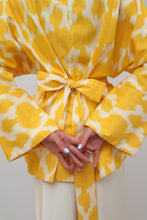 Load image into Gallery viewer, 100% Cotton Yellow Mini Kimono with no feathers