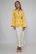 Load image into Gallery viewer, 100% Cotton Yellow Mini Kimono with no feathers