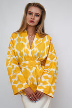 Load image into Gallery viewer, 100% Cotton Yellow Mini Kimono with no feathers