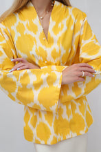 Load image into Gallery viewer, 100% Cotton Yellow Mini Kimono with no feathers