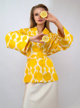Load image into Gallery viewer, 100% Cotton Yellow Mini Kimono with no feathers