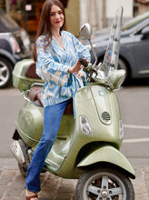 Load image into Gallery viewer, Belted 100% Short Cotton Kimono "Summer Breeze"