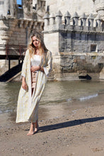 Load image into Gallery viewer, 100% Silk Ikat Kimono "Yellow Diamond"