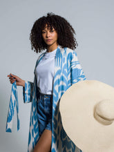 Load image into Gallery viewer, Belted 100% Cotton Maxi Kimono " Summer Breeze"