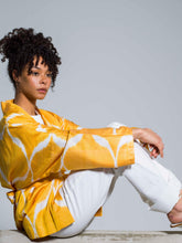 Load image into Gallery viewer, Belted 85% Silk Short Kimono "Golden Hour"