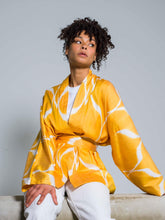 Load image into Gallery viewer, Belted 85% Silk Short Kimono "Golden Hour"