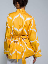 Load image into Gallery viewer, Belted 85% Silk Short Kimono "Golden Hour"