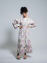 Load image into Gallery viewer, Belted 100% Cotton Maxi Kimono "Pink Orchid"
