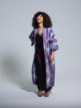 Load image into Gallery viewer, Belted 100% Cotton Maxi Kimono "Mysterious Dawn"