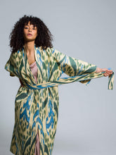 Load image into Gallery viewer, Belted 100% Cotton Maxi Kimono "Northen Lights"
