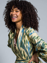 Load image into Gallery viewer, Belted 100% Cotton Maxi Kimono "Northen Lights"
