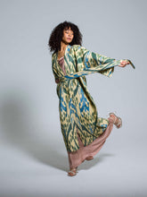 Load image into Gallery viewer, Belted 100% Cotton Maxi Kimono "Northen Lights"