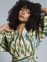 Load image into Gallery viewer, Belted 100% Cotton Maxi Kimono "Northen Lights"