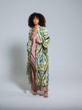Load image into Gallery viewer, Belted 100% Cotton Maxi Kimono "Northen Lights"