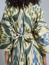 Load image into Gallery viewer, Belted 100% Cotton Maxi Kimono "Northen Lights"