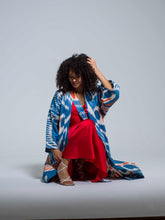 Load image into Gallery viewer, Belted 100% Cotton Maxi Kimono "Santorini Sunset"