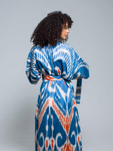 Load image into Gallery viewer, Belted 100% Cotton Maxi Kimono "Santorini Sunset"