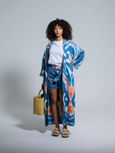 Load image into Gallery viewer, Belted 100% Cotton Maxi Kimono "Santorini Sunset"