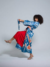 Load image into Gallery viewer, Belted 100% Cotton Maxi Kimono "Santorini Sunset"
