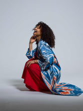 Load image into Gallery viewer, Belted 100% Cotton Maxi Kimono "Santorini Sunset"