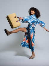 Load image into Gallery viewer, Belted 100% Cotton Maxi Kimono "Santorini Sunset"