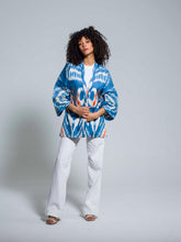 Load image into Gallery viewer, Belted 100% Cotton Short Jacket "Santorini Sunset"