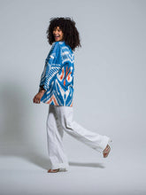 Load image into Gallery viewer, Belted 100% Cotton Short Jacket "Santorini Sunset"