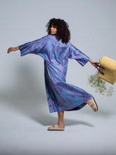 Load image into Gallery viewer, Belted 85% Silk Maxi Kimono "Celestial Dream"